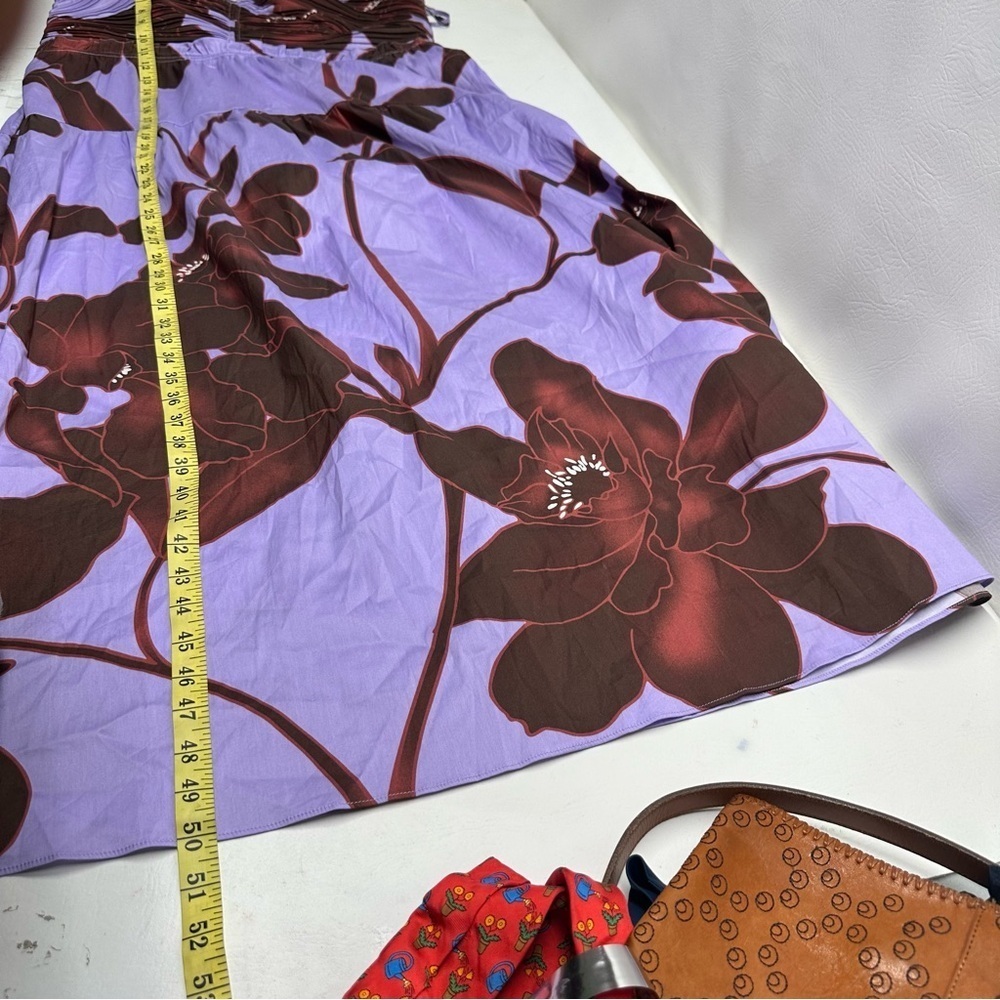 WHBM CAMILLE FIRL Floral Halter Maxi Dress in Purple and brown SZ 18 NWT - Picture 6 of 13